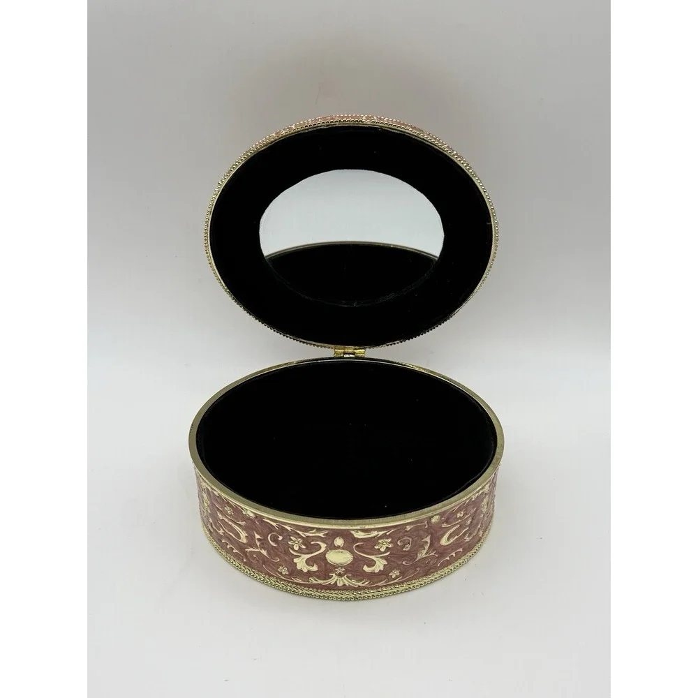 Floral Trinket Jewelry Box Gold&Mauve Fashion Shoe Organizer 6.5